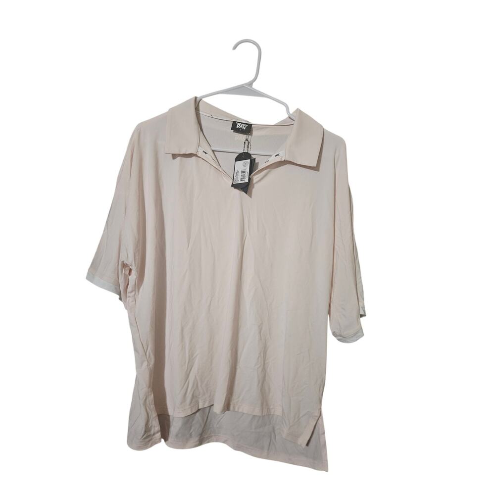 PXG Womens Featherweight Polo in Bloom/Peach Size Medium
